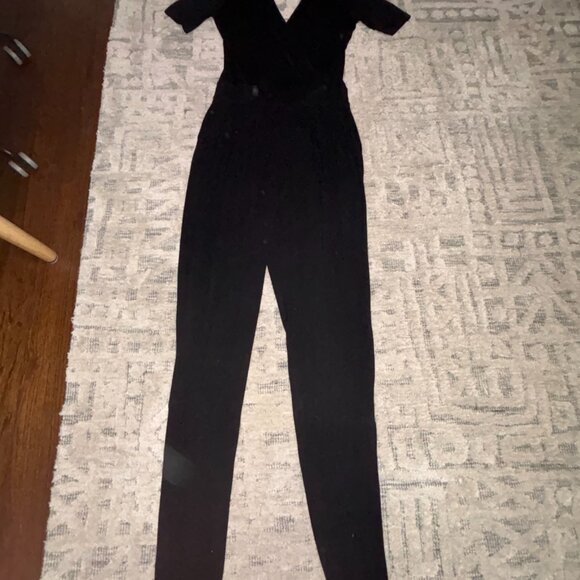 ASOS Tall Open Back Wrap Front Jersey Jumpsuit with Short Sleeves, Size 8 Tall - Picture 7 of 7